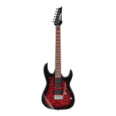 Ibanez GRX70QA 6 String Solid-Body Electric Guitar Right Transparent Red Burst