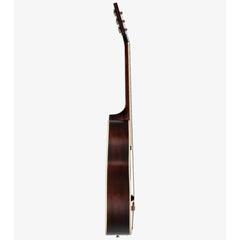 Side view of a wooden guitar