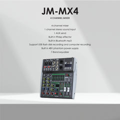 Clarion Professional Audio Mixer JM-MX4-Taal Musicals