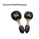 Two coconut shell maracas