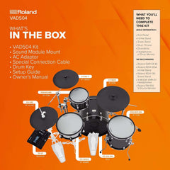 Roland VAD504 V-Drums Acoustic Design Streamlined kit with Full-Size Wood Shells - Taal Musicals