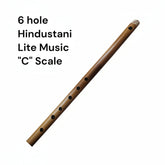 6 hole Hindustani flute for lite music 'C' scale