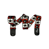 Guitar strap with star and pattern design