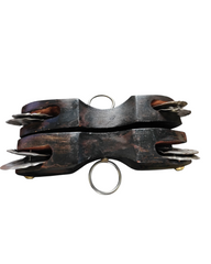 Khartal Wooden Manjira - Musical Instrument for Bhajan and Kirtans Thalam Dance Black - Taal Musicals