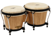 Pair of wooden bongo drums