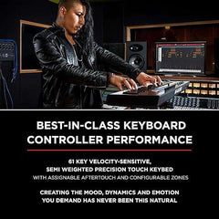 M-Audio Oxygen Pro 61 – 61 Key USB MIDI Keyboard Controller With Beat Pads, MIDI assignable Knobs, Buttons & Faders and Software Suite Included - Taal Musicals