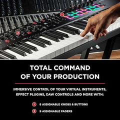 M-Audio Oxygen Pro 61 – 61 Key USB MIDI Keyboard Controller With Beat Pads, MIDI assignable Knobs, Buttons & Faders and Software Suite Included - Taal Musicals