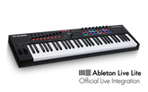 M-Audio keyboard with Ableton Live Lite logo on a white background