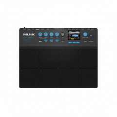 Black Nux digital drum pad on a white background with five-star rating and 17 reviews.