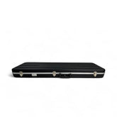 Black guitar case with silver hardware