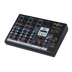 MINI 6U audio mixing console with various knobs and buttons