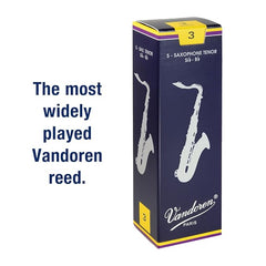 Vandoren SR223 Traditional Tenor Saxophone Reeds – Strength 3.0 | Pack of 5