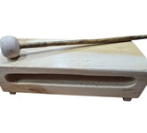 Wood Block Percussion Instrument with Mallet – Natural Wooden Sound Block for Schools, Bands & Studios | Taal Musicals
