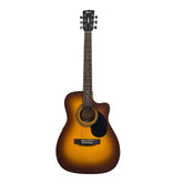 Acoustic guitar with a sunburst finish