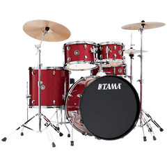 Acoustic drum kit Tama RM50YH5-RDS Rhythm Mate 20" 5pc with Hardware & Throne & Cymbals - Taal Musicals