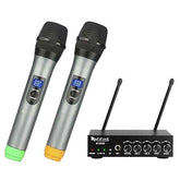 Fifine K036 UHF Dual Channel Wireless Unidirectional Handheld Wireless Microphone (Grey) – Taal Musicals