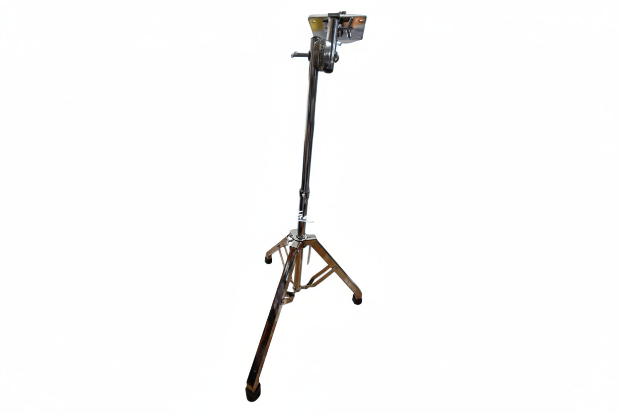 Metal stand with adjustable head on a blue background
