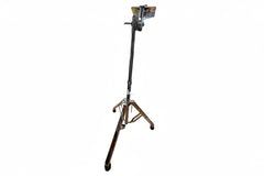Metal stand with adjustable head on a blue background