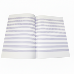 Open book with striped pages on a white background