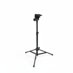 Black tripod stand on a white background