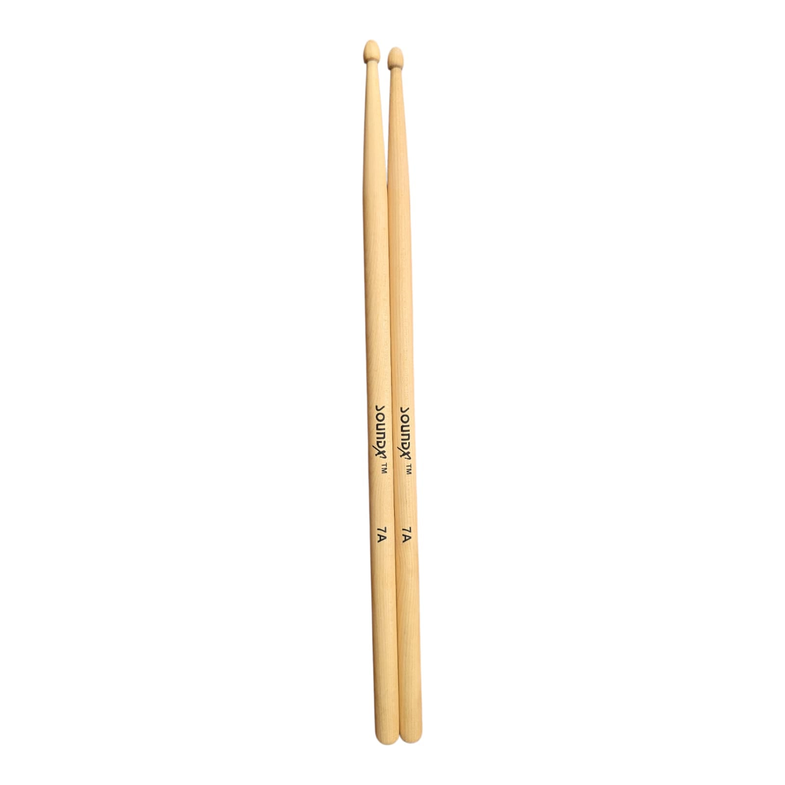 Pair of wooden drumsticks with 'Vl' branding on a white background