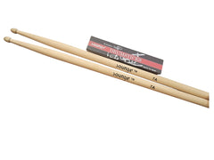 Two wooden drumsticks with a Sound Percussion Labs packaging on a white background
