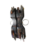 Khartal Wooden Manjira - Musical Instrument for Bhajan and Kirtans Thalam Dance Black - Taal Musicals