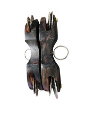 Khartal Wooden Manjira - Musical Instrument for Bhajan and Kirtans Thalam Dance Black - Taal Musicals