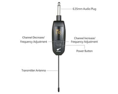hayden T8 Guitar Wireless System Built-in Rechargeable Lithium Battery Digital Wireless Guitar Cable Transmitter Receiver for Electric Guitar Bass Violin Ukulele Amplifier Instruments – Taal Musicals