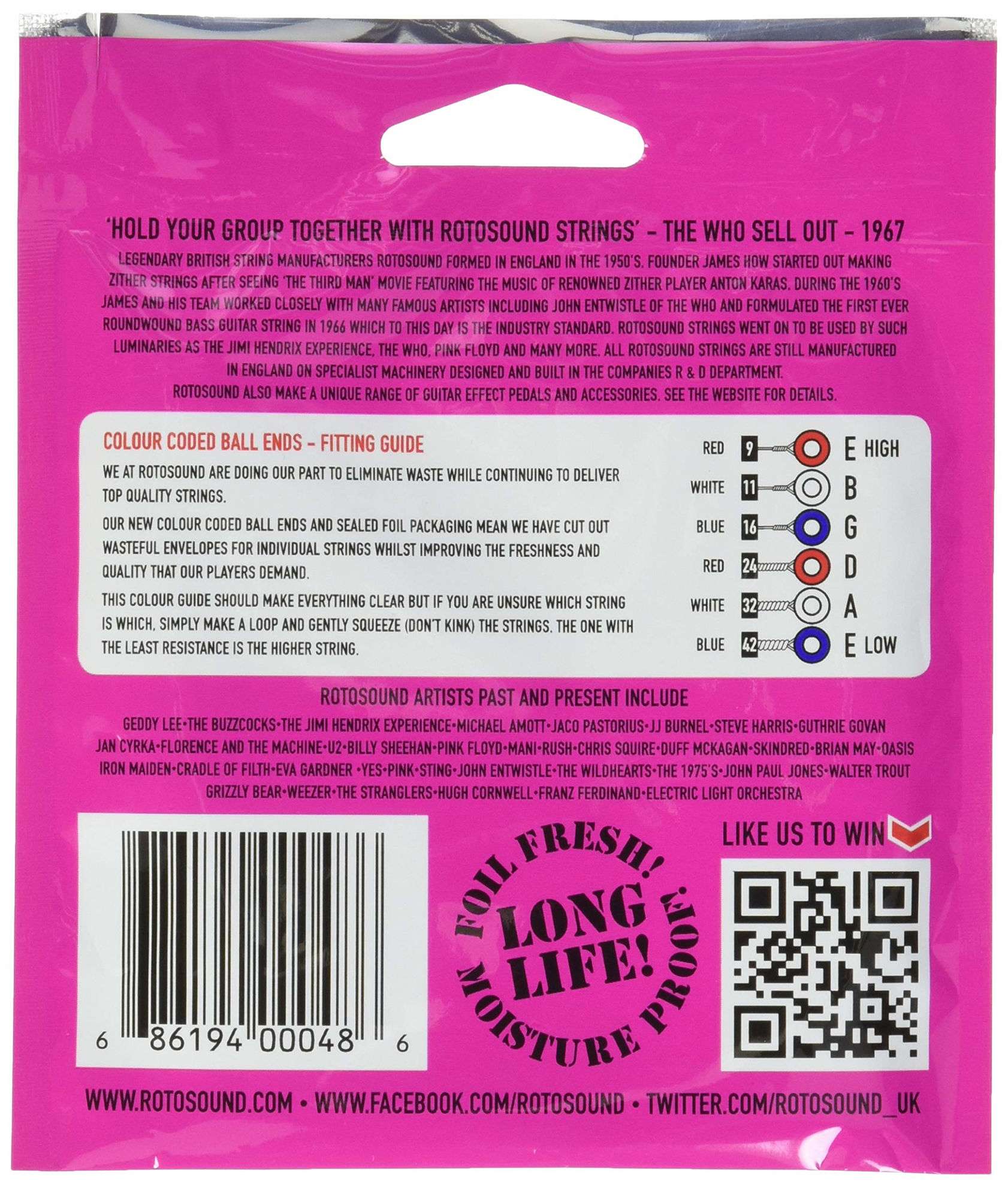 Electric Guitar Strings Rotosound R9 Pink – Taal Musicals