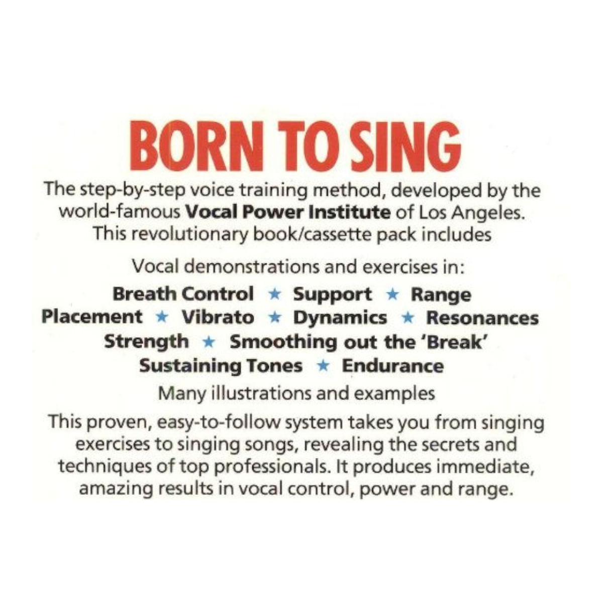 Born To Sing Vocal Technique Book - Taal Musicals