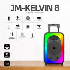 JM-KELVIN 8 Portable Bluetooth Party Speaker with RGB Lights