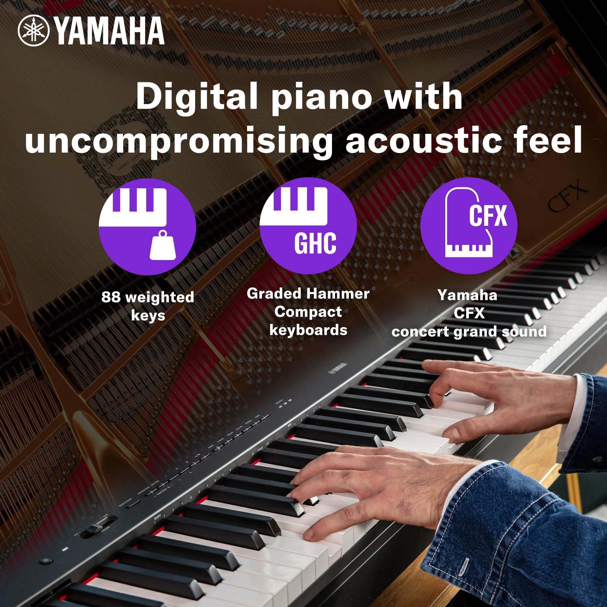 Yamaha P‑225B Digital Piano – Compact 88‑Key with CFX Grand Sound - Taal Musicals