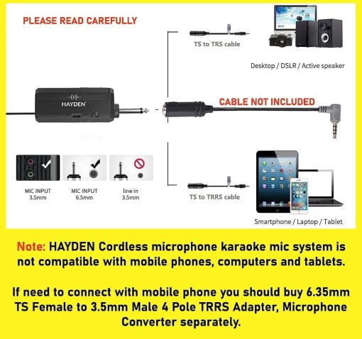 HAYDEN HY-58 UHF Wireless Microphone-Taal Musicals