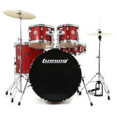 Ludwig Accent Drive LC19514DIR 5-Piece Drum Kit – Red Sparkle | Taal Musicals