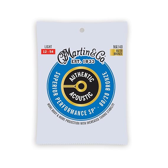 Martin Original 80/20 Bronze Acoustic Guitar Strings Ex Lt 12-54 MA140 - Taal Musicals