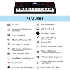 Casio CT-X8000IN 61-Key Portable Keyboard Black - Taal Musicals