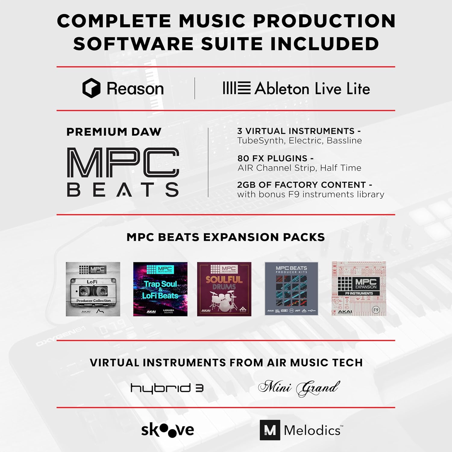 M-Audio Oxygen MKV – 61 Key USB MIDI Keyboard Controller - Taal Musicals