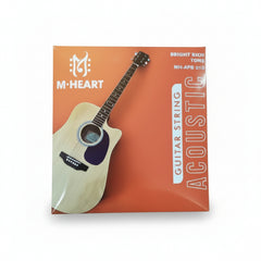 Guitar Strings M Heart MH-APB-010 | Coated Phosphor Bronze | Bright Rich Tone | Extra Light 10-47
