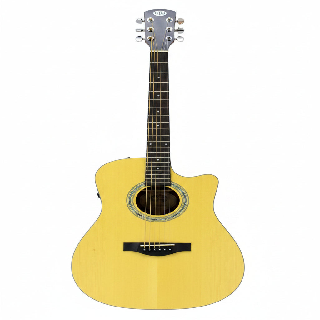 Yellow acoustic guitar 