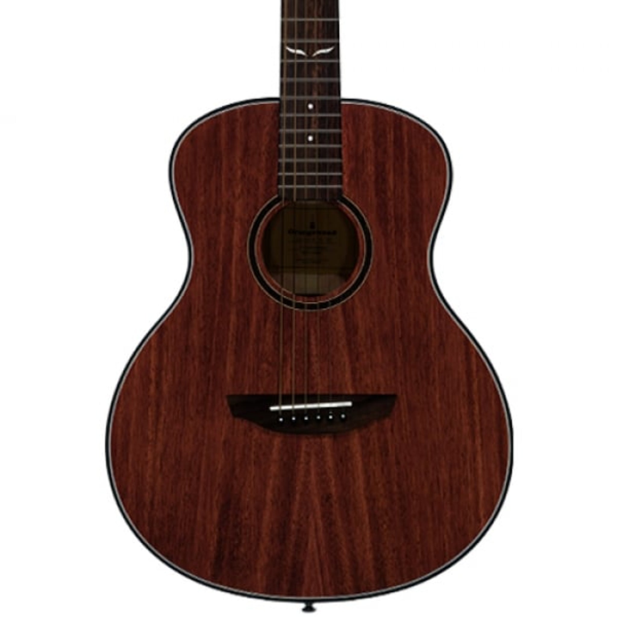 Acoustic guitar with a dark brown 