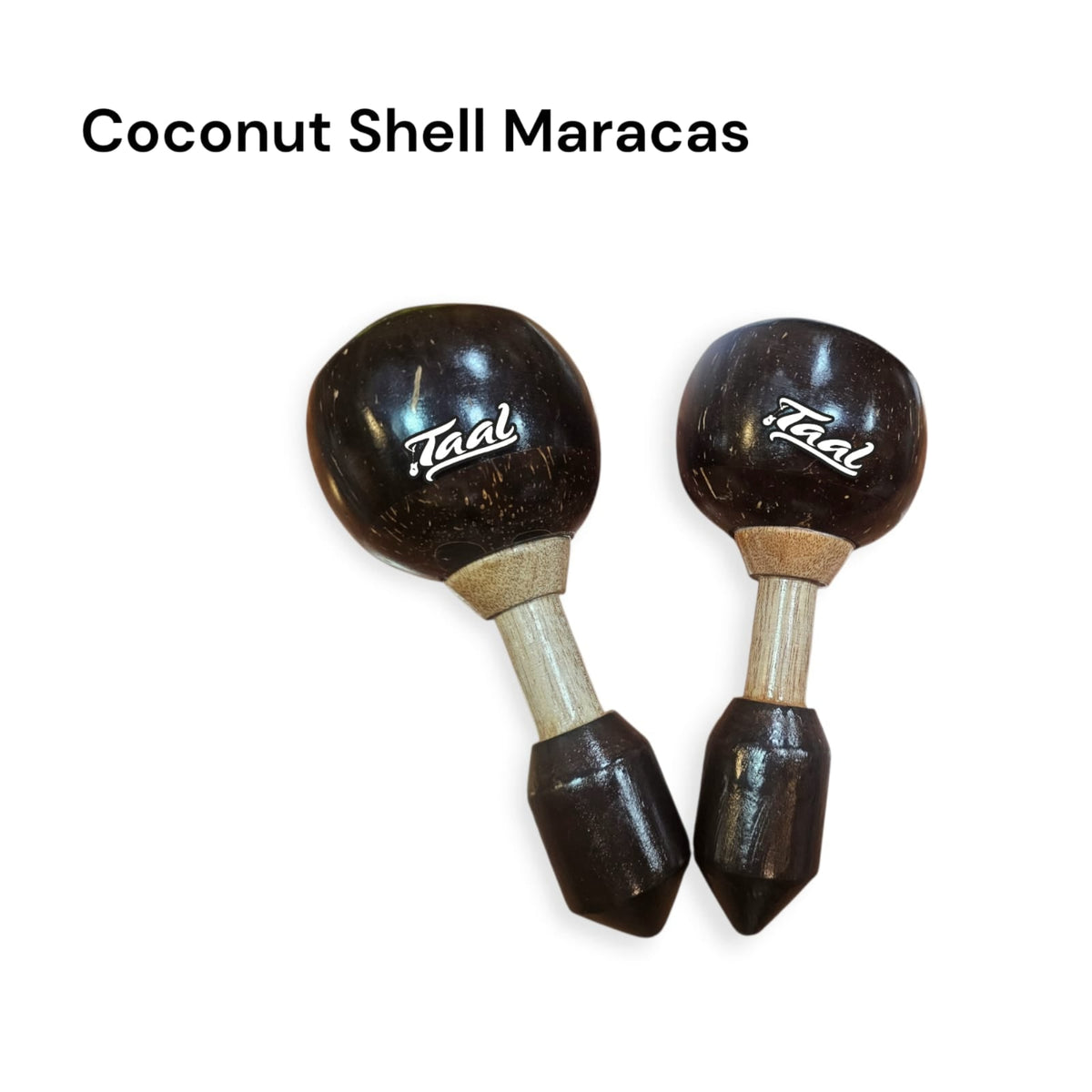 Two coconut shell maracas