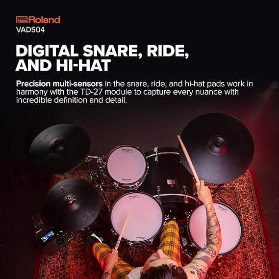 Roland VAD504 V-Drums Acoustic Design Streamlined kit with Full-Size Wood Shells - Taal Musicals