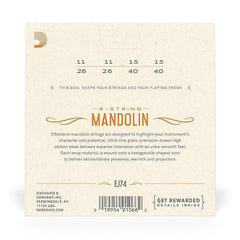 D'Addario EJ74 Phosphor Bronze Mandolin Strings Medium - Taal Musicals