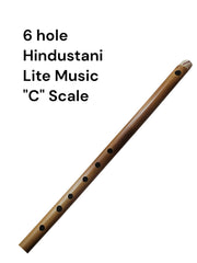 6 hole Hindustani flute for lite music 'C' scale 