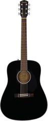Black acoustic guitar on a white background