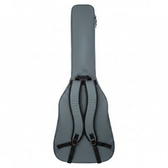 Gray guitar case on a white background