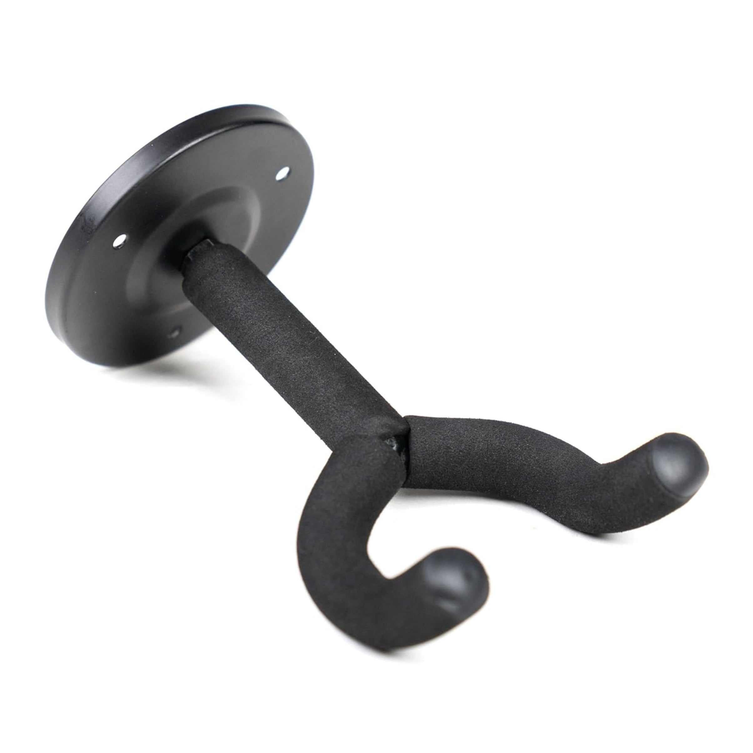 Black wall-mounted guitar hanger