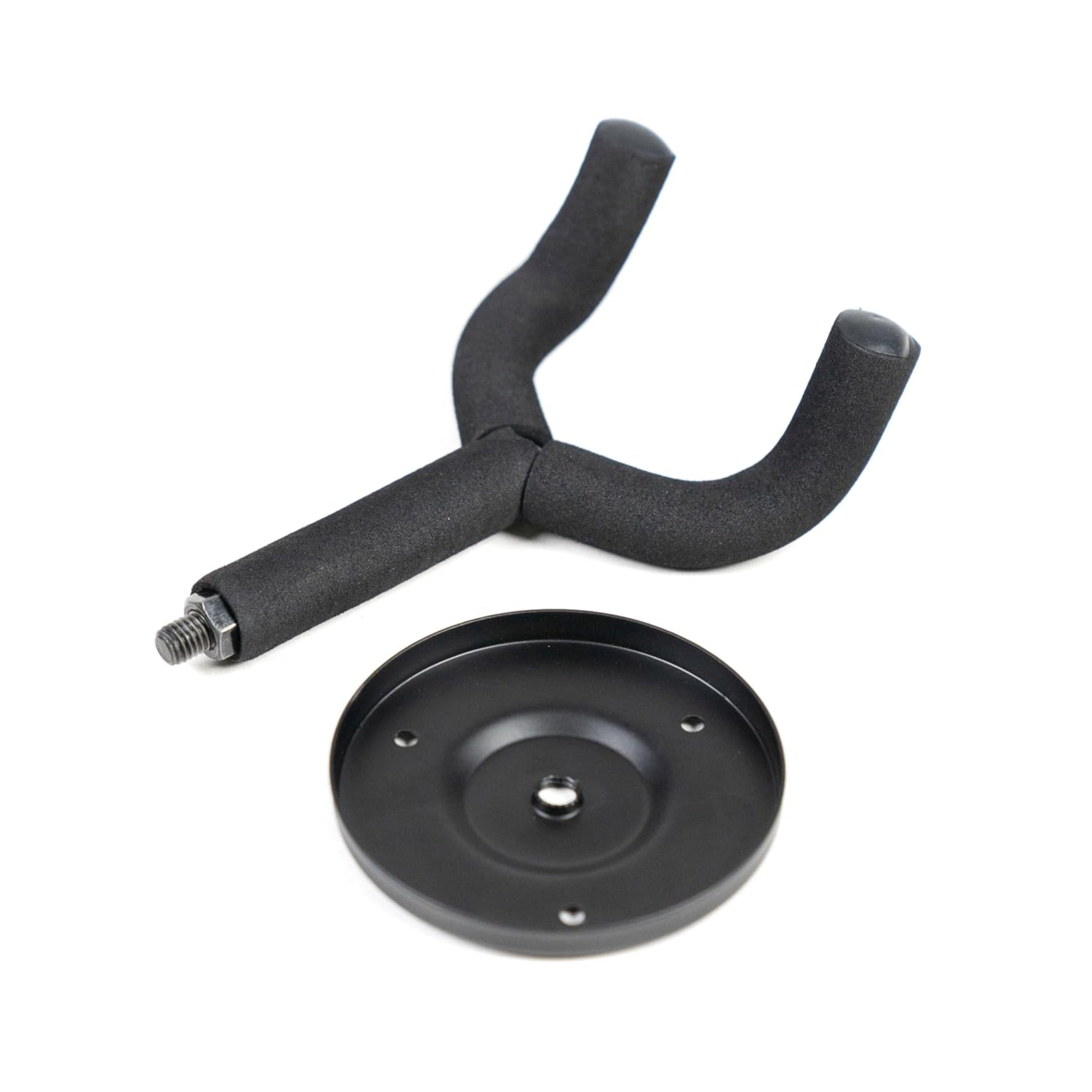 Black wall-mounted guitar hanger