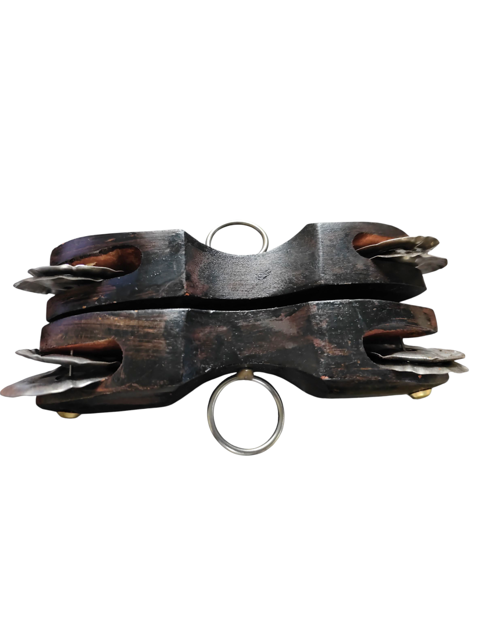 Khartal Wooden Manjira - Musical Instrument for Bhajan and Kirtans Thalam Dance Black - Taal Musicals